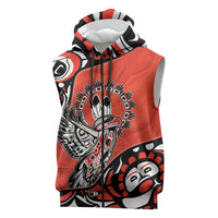 Canada National Indigenous Peoples Day Sleeveless Zip Hoodie Haida Art Eagle