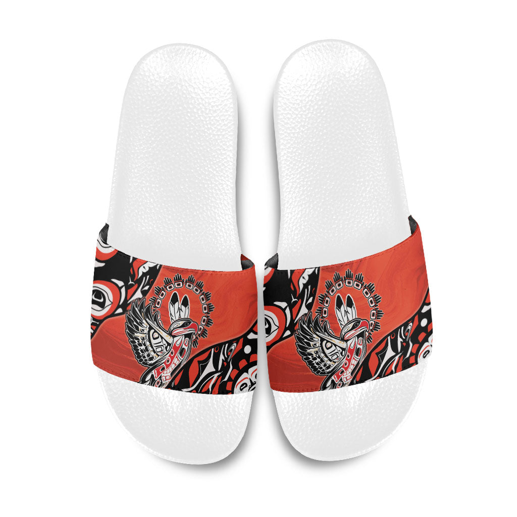 Canada National Indigenous Peoples Day Slide Sandals Haida Art Eagle
