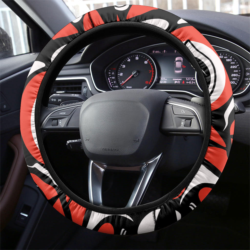 Canada National Indigenous Peoples Day Steering Wheel Cover Haida Art Eagle