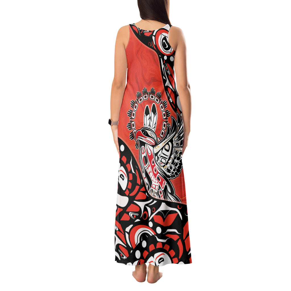 Canada National Indigenous Peoples Day Tank Maxi Dress Haida Art Eagle