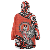 Canada National Indigenous Peoples Day Wearable Blanket Hoodie Haida Art Eagle