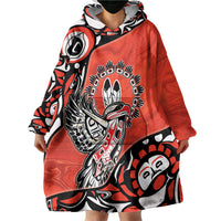 Canada National Indigenous Peoples Day Wearable Blanket Hoodie Haida Art Eagle