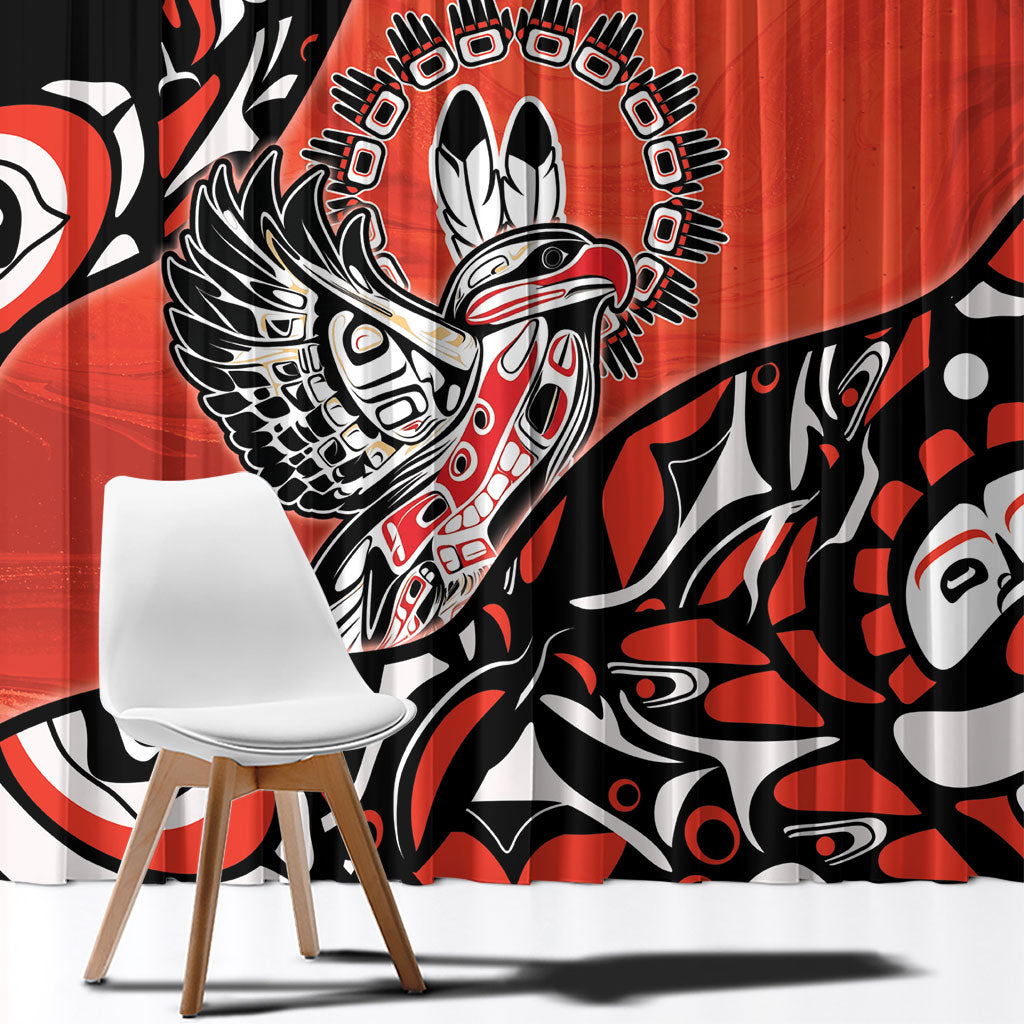 Canada National Indigenous Peoples Day Window Curtain Haida Art Eagle