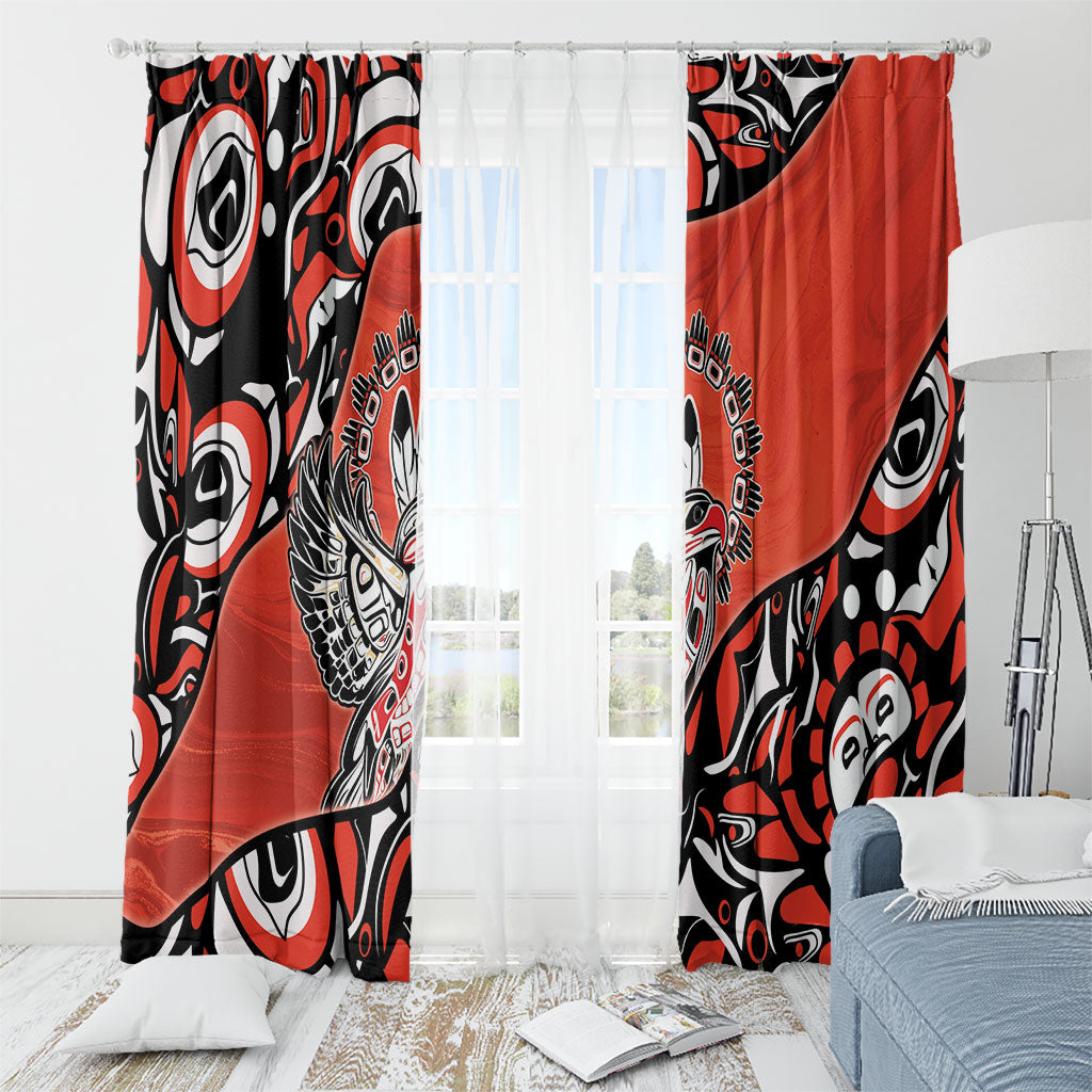 Canada National Indigenous Peoples Day Window Curtain Haida Art Eagle