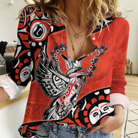 Canada National Indigenous Peoples Day Women Casual Shirt Haida Art Eagle