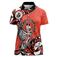 Canada National Indigenous Peoples Day Women Polo Shirt Haida Art Eagle