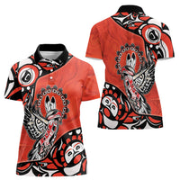 Canada National Indigenous Peoples Day Women Polo Shirt Haida Art Eagle