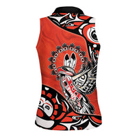 Canada National Indigenous Peoples Day Women Sleeveless Polo Shirt Haida Art Eagle