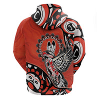 Canada National Indigenous Peoples Day Zip Hoodie Haida Art Eagle