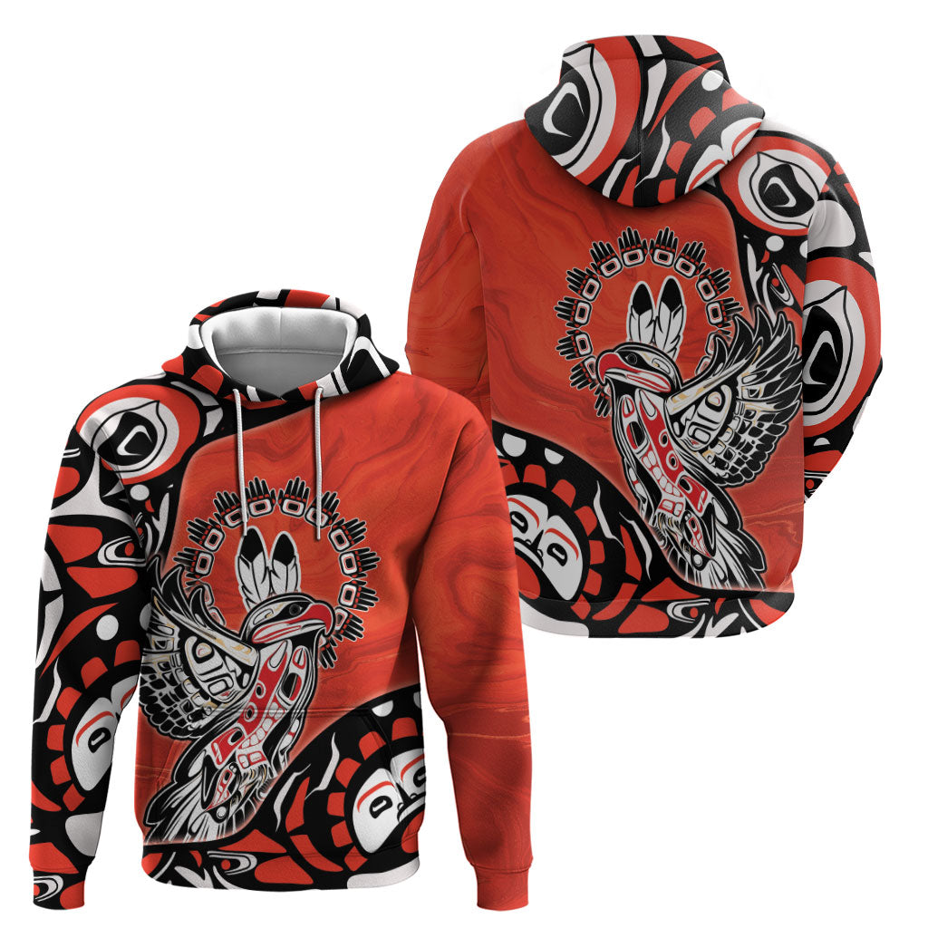 Canada National Indigenous Peoples Day Zip Hoodie Haida Art Eagle