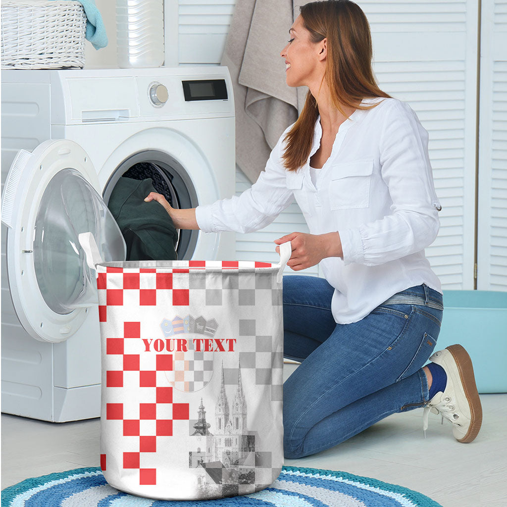 Personalized Croatia Hrvatska Laundry Basket National Day 2026 White Version