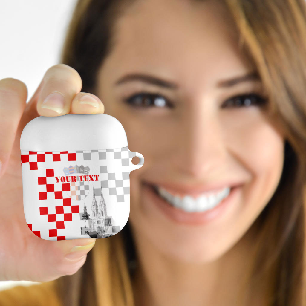 Personalized Croatia Hrvatska AirPods Case National Day 2026 White Version
