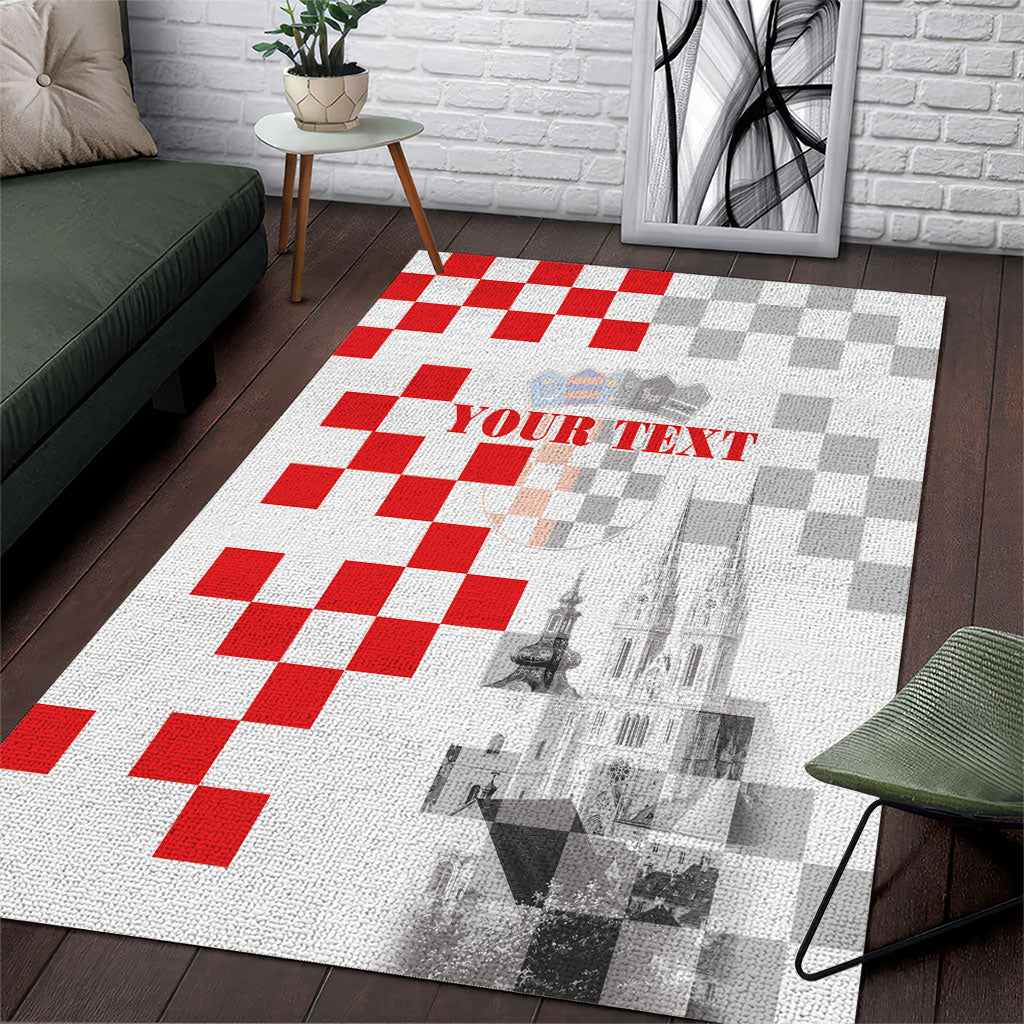 Personalized Croatia Hrvatska Area Rug National Day 2026 White Version