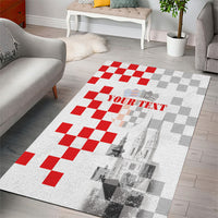 Personalized Croatia Hrvatska Area Rug National Day 2026 White Version