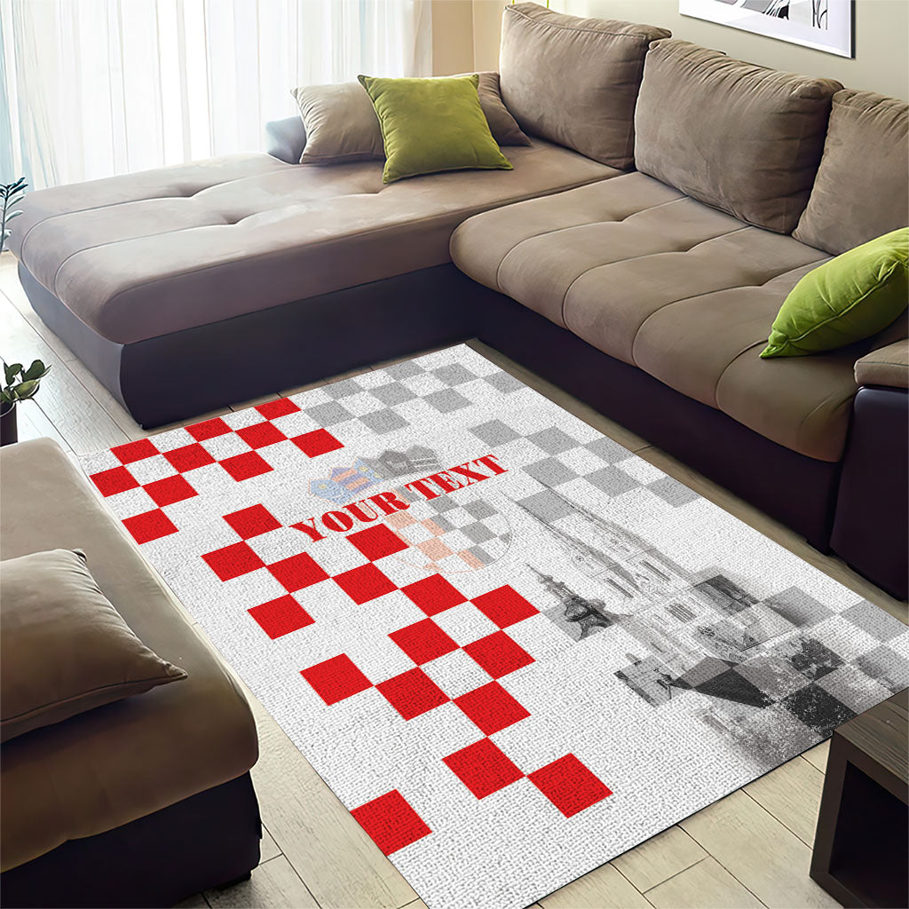 Personalized Croatia Hrvatska Area Rug National Day 2026 White Version