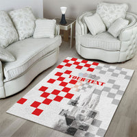 Personalized Croatia Hrvatska Area Rug National Day 2026 White Version