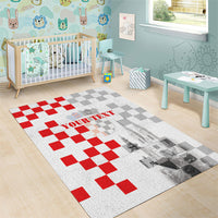 Personalized Croatia Hrvatska Area Rug National Day 2026 White Version