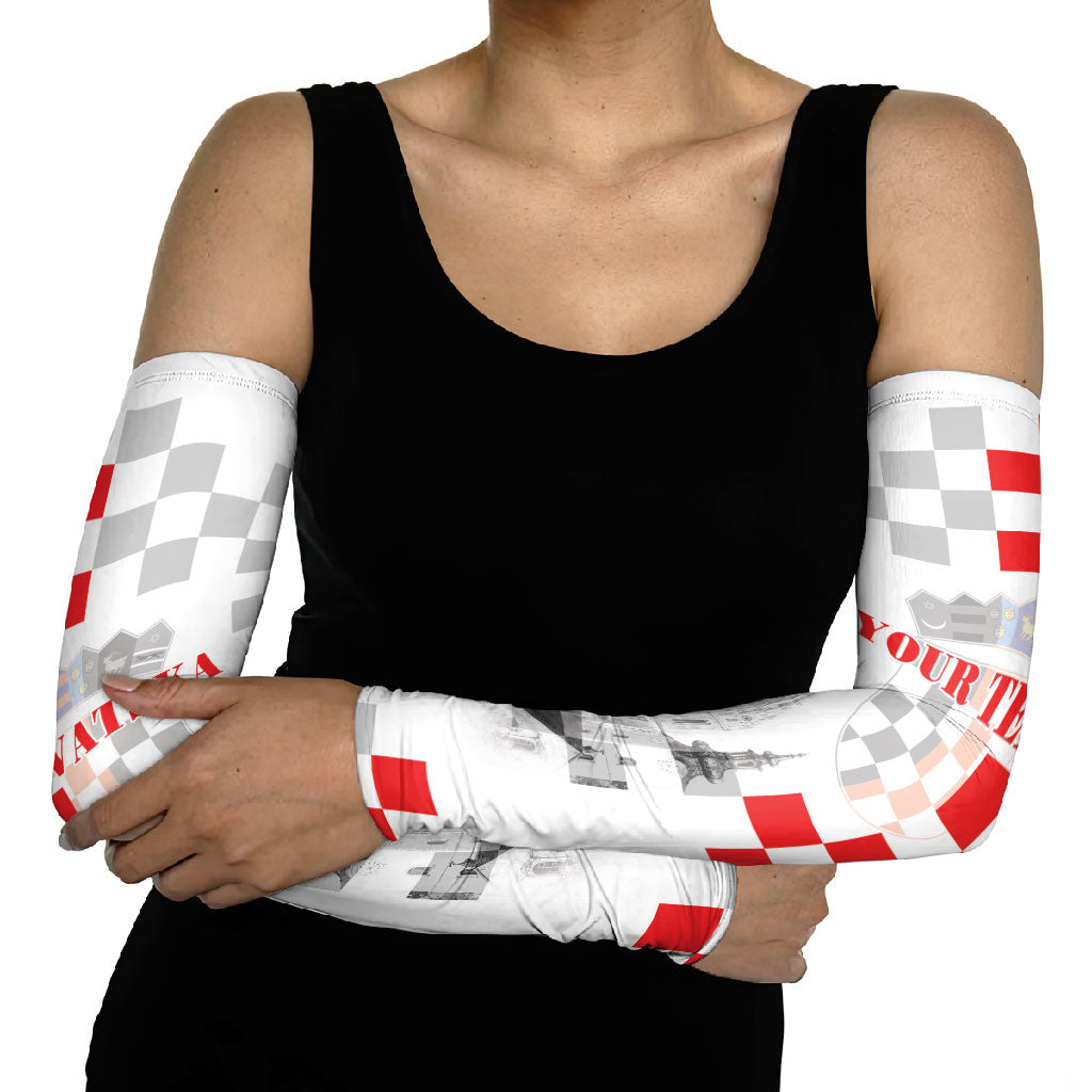 Personalized Croatia Hrvatska Arm Sleeves National Day 2026 White Version
