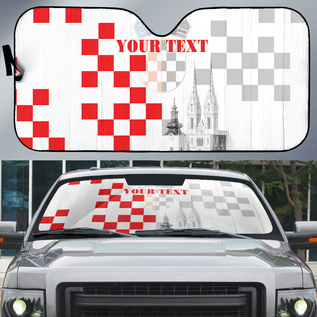Personalized Croatia Hrvatska Auto Sun Shade National Day 2026 White Version