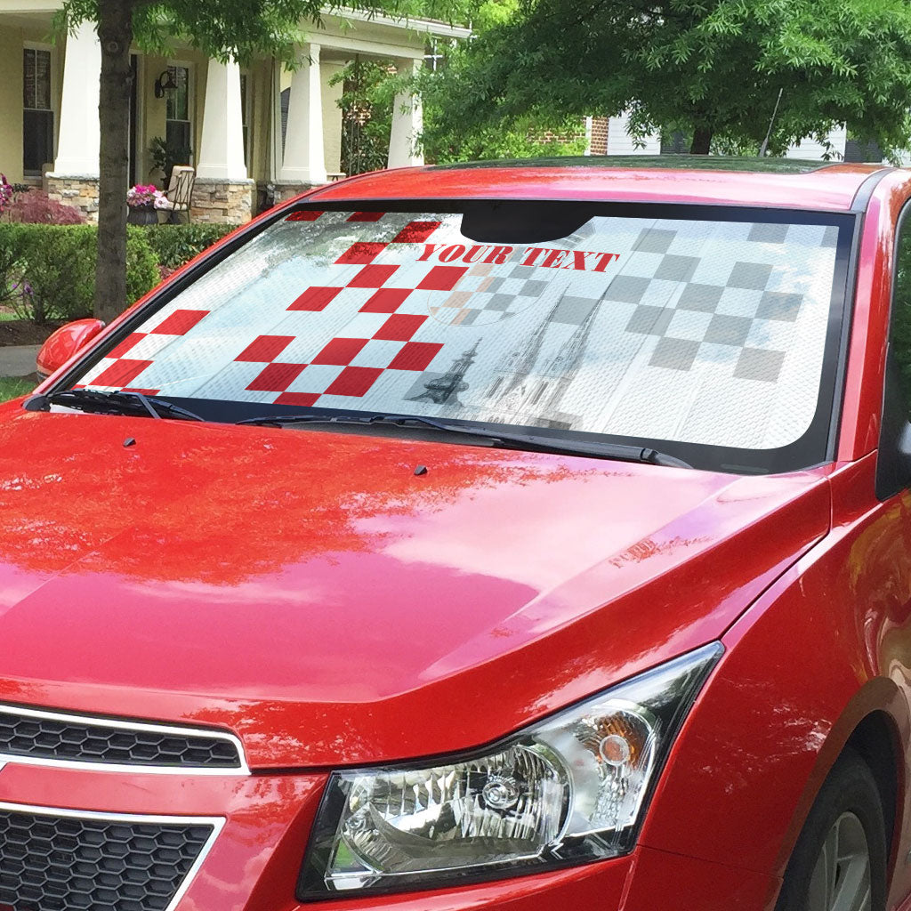Personalized Croatia Hrvatska Auto Sun Shade National Day 2026 White Version