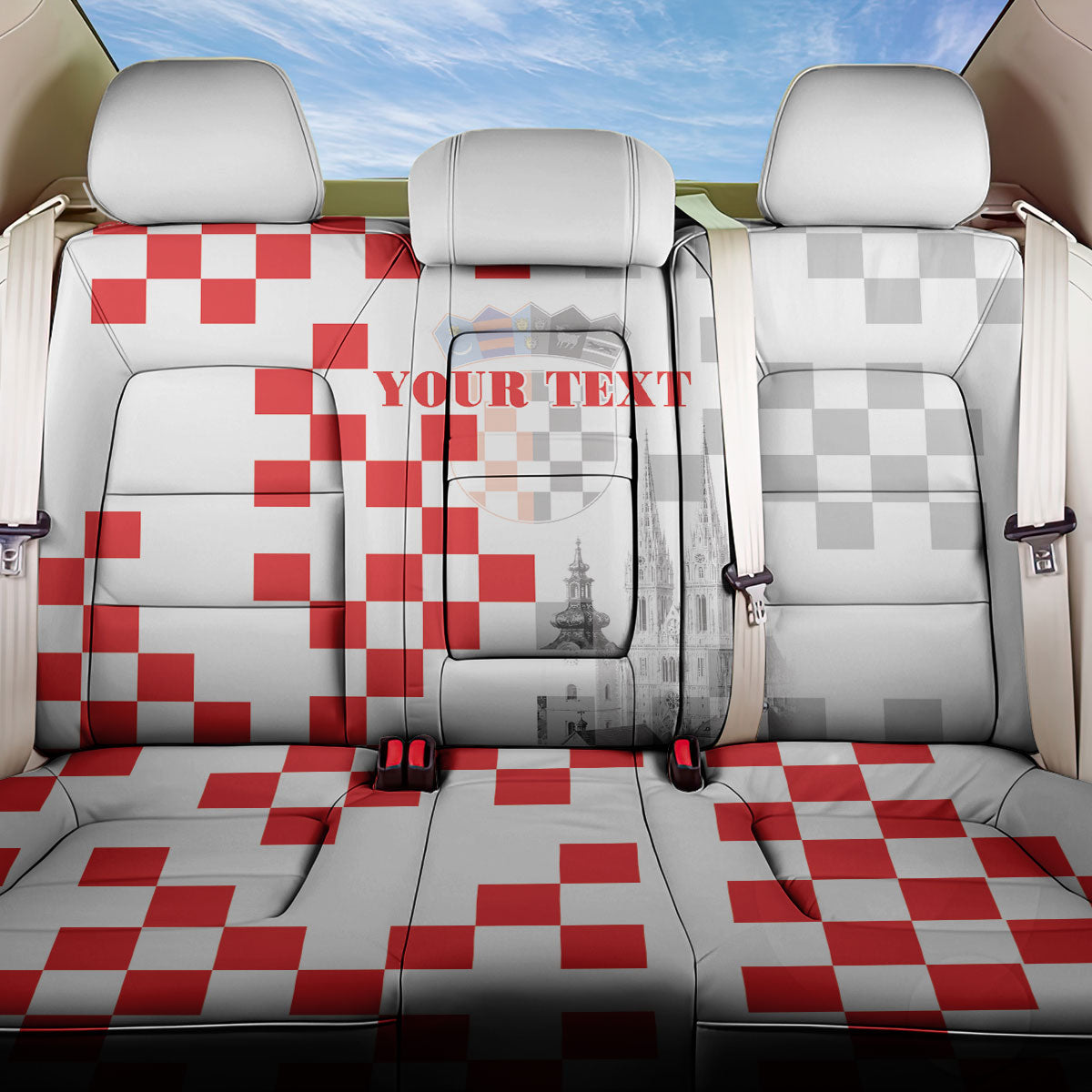 Personalized Croatia Hrvatska Back Car Seat Cover National Day 2026 White Version