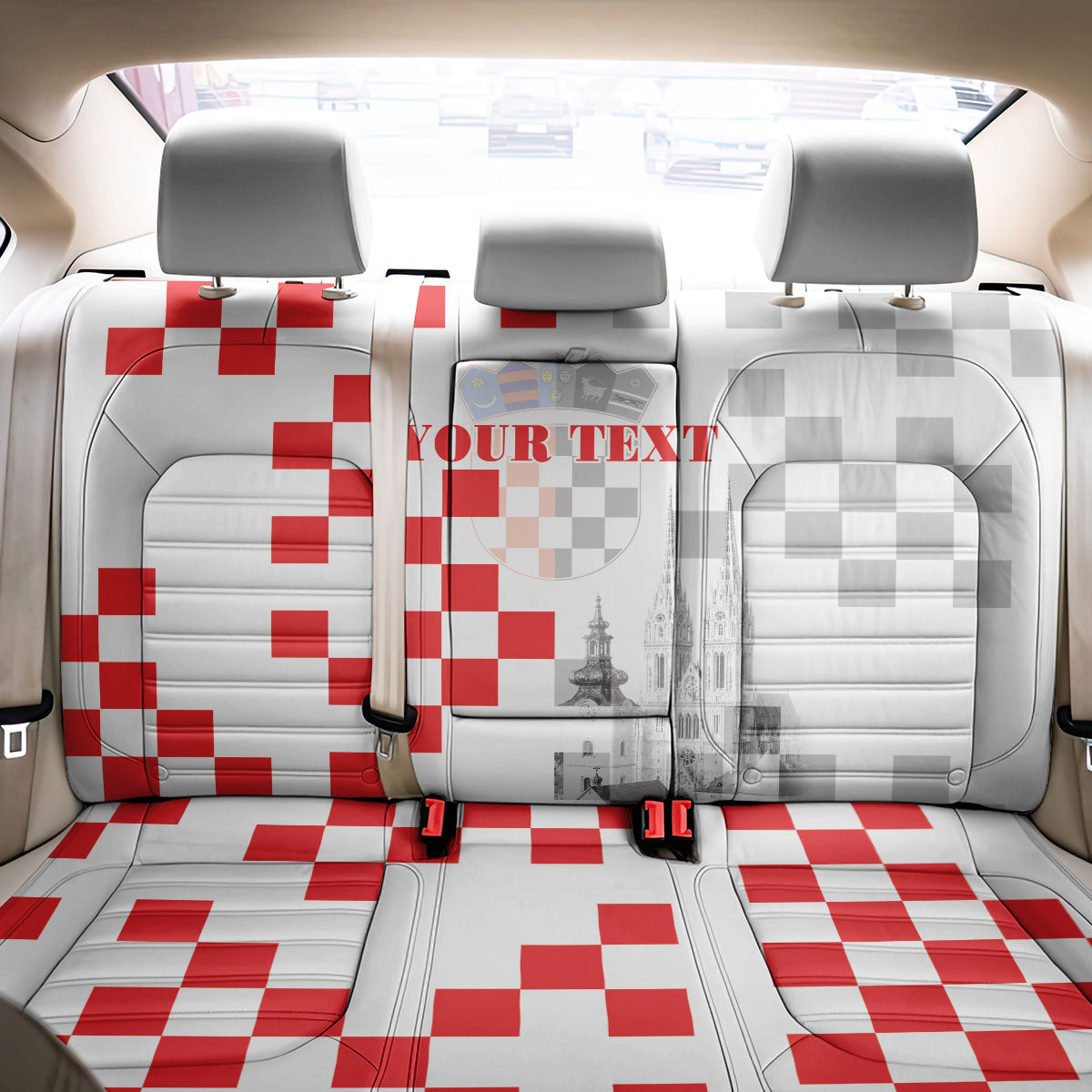 Personalized Croatia Hrvatska Back Car Seat Cover National Day 2026 White Version
