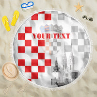 Personalized Croatia Hrvatska Beach Blanket National Day 2026 White Version