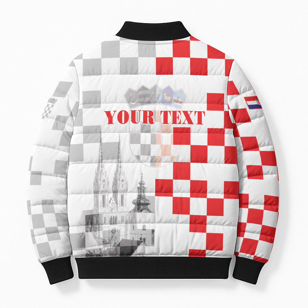 Personalized Croatia Hrvatska Bomber Puffer Jacket National Day 2026 White Version