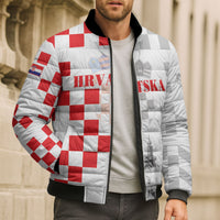 Personalized Croatia Hrvatska Bomber Puffer Jacket National Day 2026 White Version