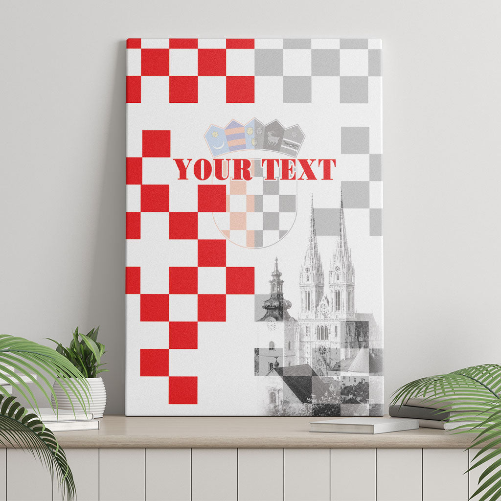 Personalized Croatia Hrvatska Canvas Wall Art National Day 2026 White Version