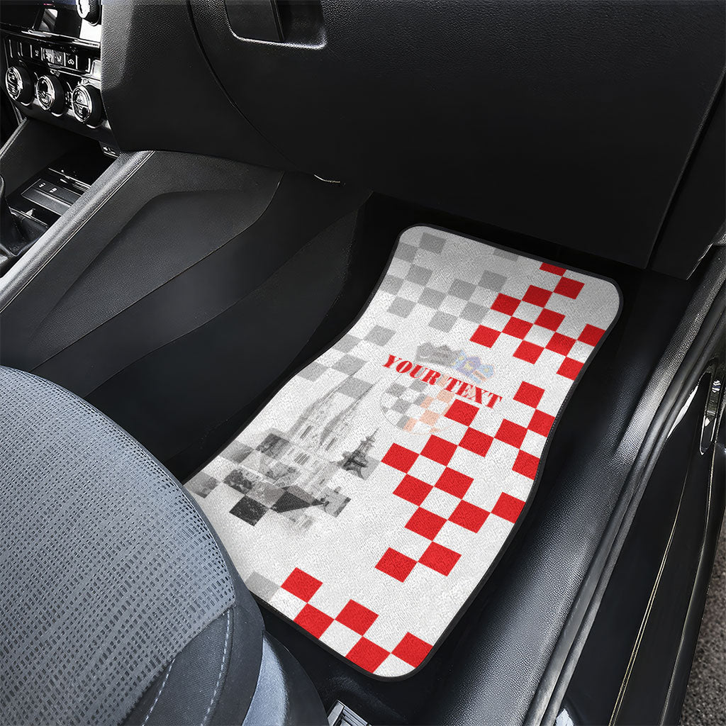 Personalized Croatia Hrvatska Car Mats National Day 2026 White Version