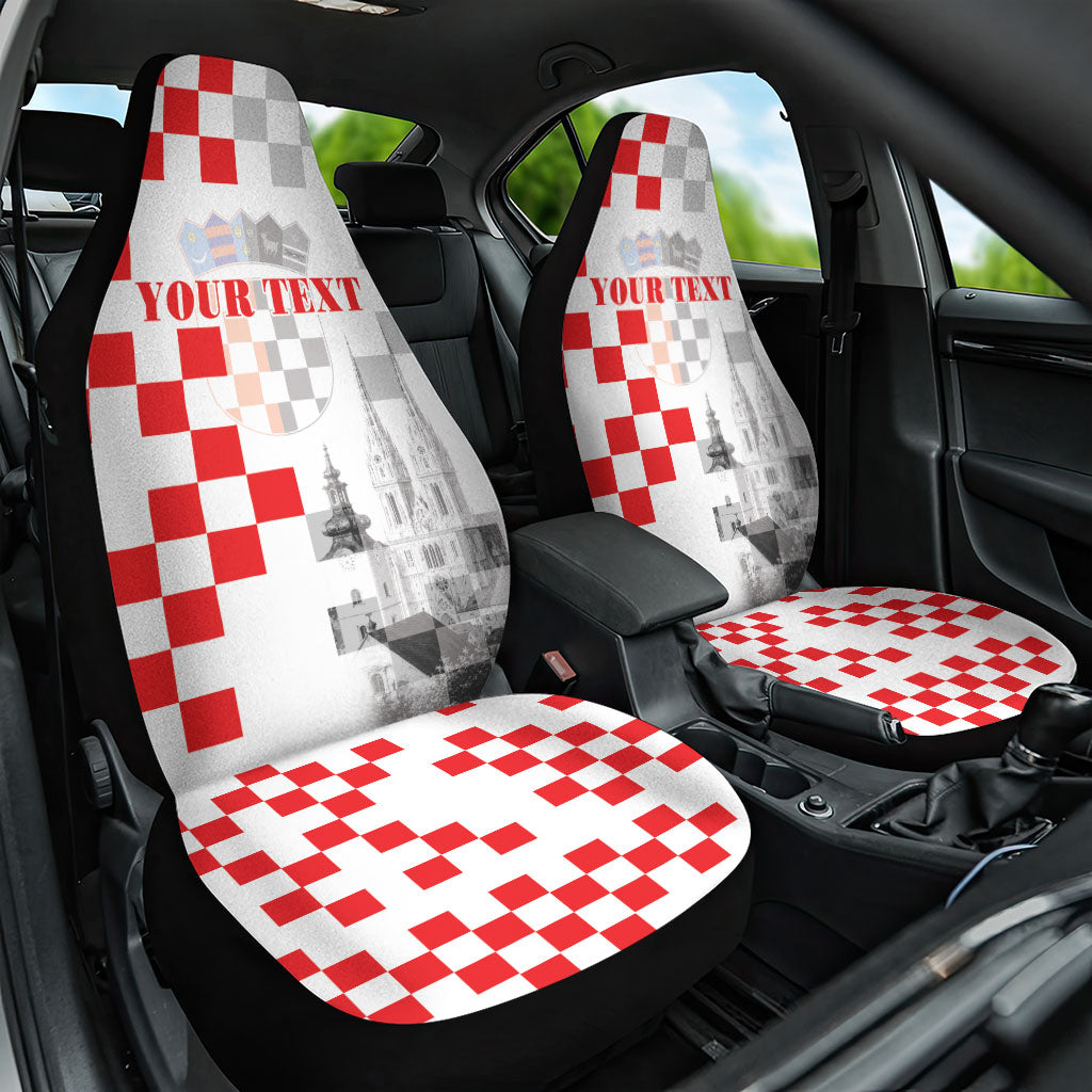 Personalized Croatia Hrvatska Car Seat Cover National Day 2026 White Version