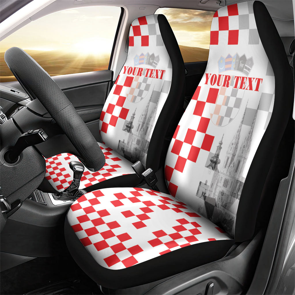 Personalized Croatia Hrvatska Car Seat Cover National Day 2026 White Version