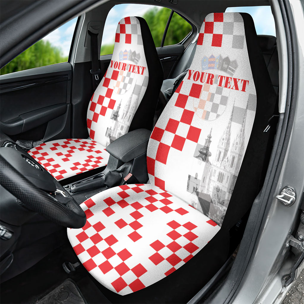 Personalized Croatia Hrvatska Car Seat Cover National Day 2026 White Version