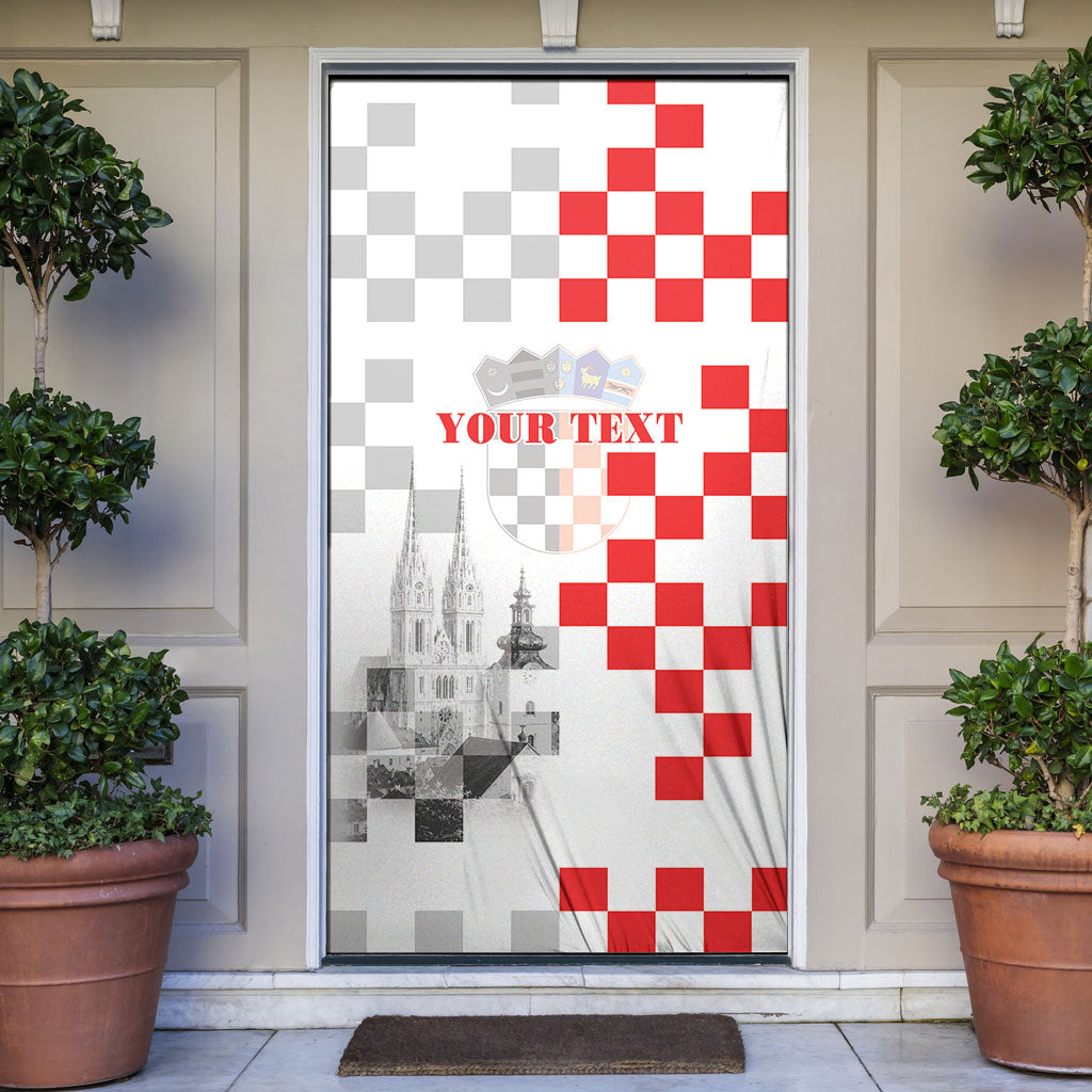 Personalized Croatia Hrvatska Door Cover National Day 2026 White Version