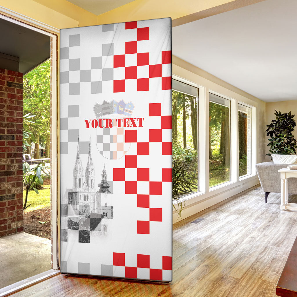 Personalized Croatia Hrvatska Door Cover National Day 2026 White Version