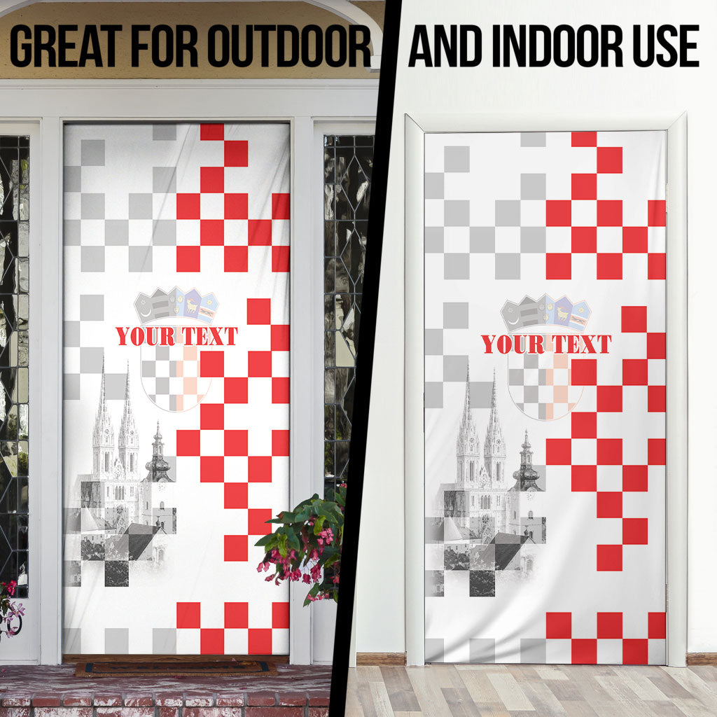 Personalized Croatia Hrvatska Door Cover National Day 2026 White Version
