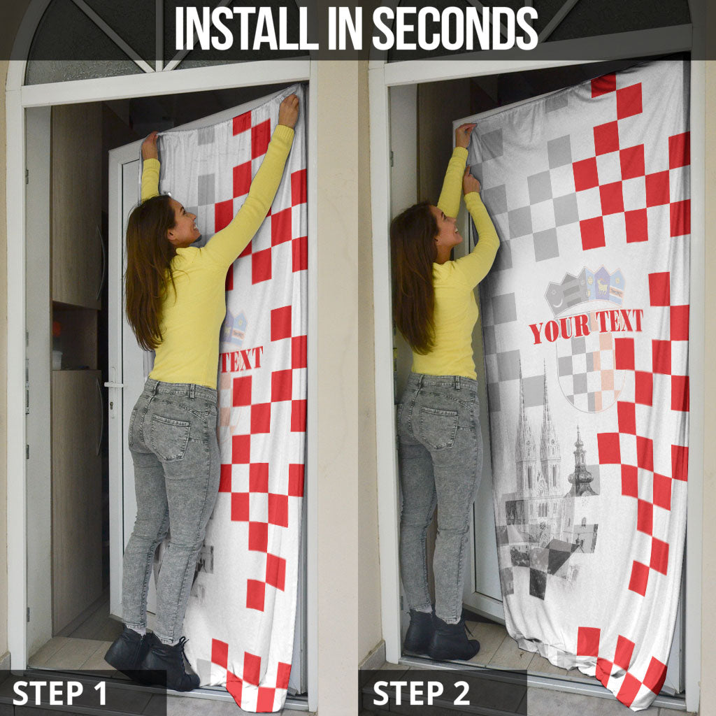 Personalized Croatia Hrvatska Door Cover National Day 2026 White Version