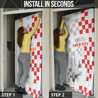 Personalized Croatia Hrvatska Door Cover National Day 2026 White Version