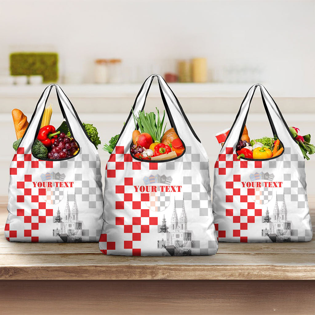 Personalized Croatia Hrvatska Grocery Bag National Day 2026 White Version