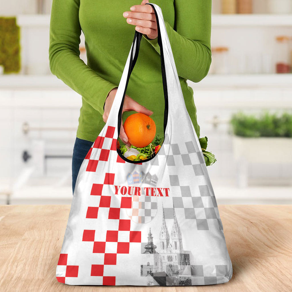 Personalized Croatia Hrvatska Grocery Bag National Day 2026 White Version