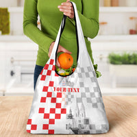 Personalized Croatia Hrvatska Grocery Bag National Day 2026 White Version