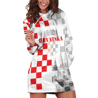 Personalized Croatia Hrvatska Hoodie Dress National Day 2026 White Version