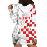 Personalized Croatia Hrvatska Hoodie Dress National Day 2026 White Version
