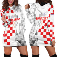 Personalized Croatia Hrvatska Hoodie Dress National Day 2026 White Version