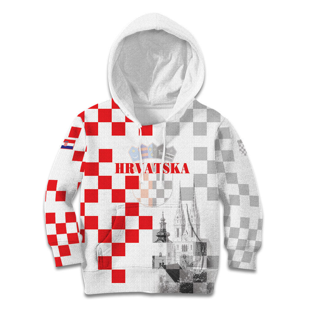 Personalized Croatia Hrvatska Kid Hoodie National Day 2026 White Version