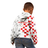 Personalized Croatia Hrvatska Kid Hoodie National Day 2026 White Version