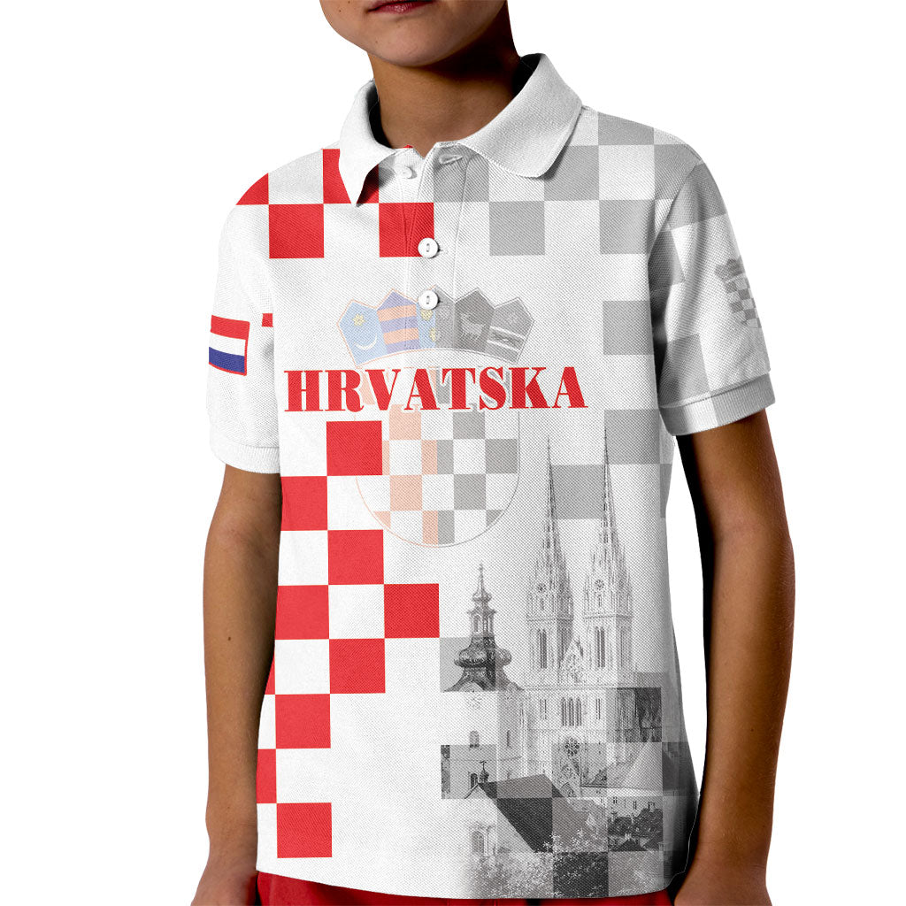 Personalized Croatia Hrvatska Kid Polo Shirt National Day 2026 White Version