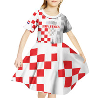 Personalized Croatia Hrvatska Kid Short Sleeve Dress National Day 2026 White Version