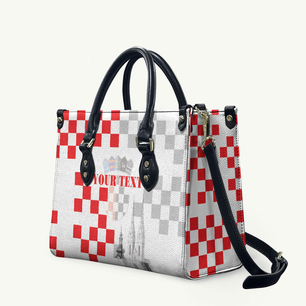Personalized Croatia Hrvatska Leather Bag National Day 2026 White Version